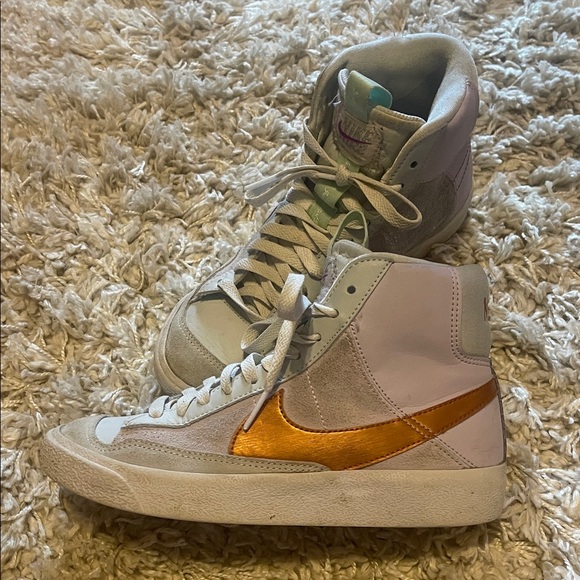 Nike Other - Nike Kid’s High-Top Sneakers - Gold-Purple